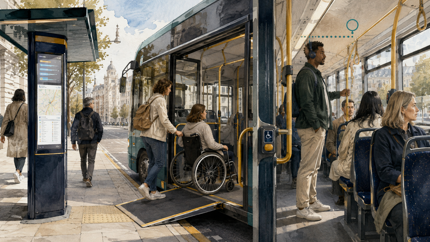 Ilustração editorial: Inglaterra exigirá planos locais para avaliar toda a viagem de ônibus